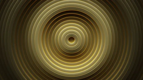 Gold concentric circles seamless loop 3D render animation Stock Footage 160240773