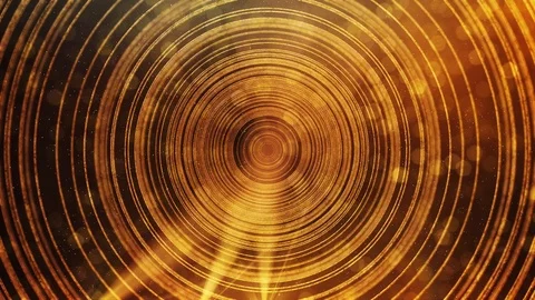 Gold concentric rings on orange background. Seamless loop footage for ceremony Vídeos de archivo 124281744