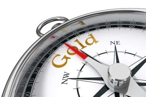 Gold concept compass Stock Illustration