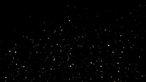 Gold confetti animation blue background. Celebration, festive, party sparkling Stock Footage 333956484