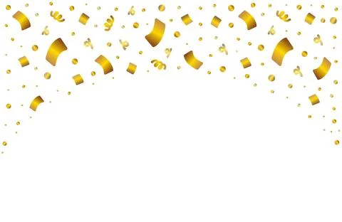 Gold confetti background in arc shape Stock Illustration