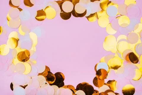 Gold confetti background Stock Photos