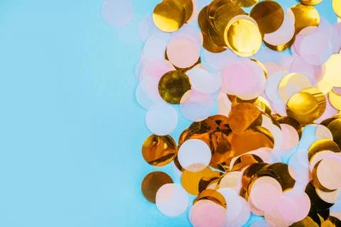 Gold confetti background Stock Photos