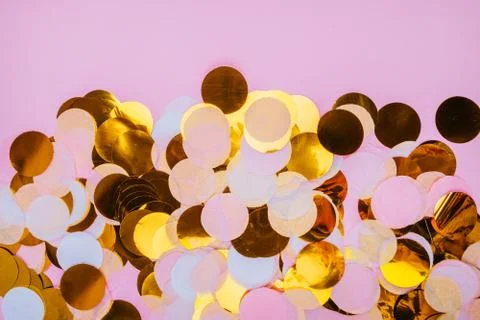 Gold confetti background Stock Photos