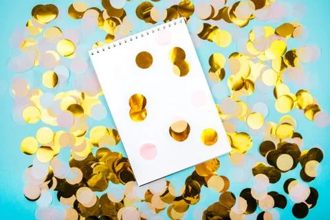 Gold confetti background Stock Photos