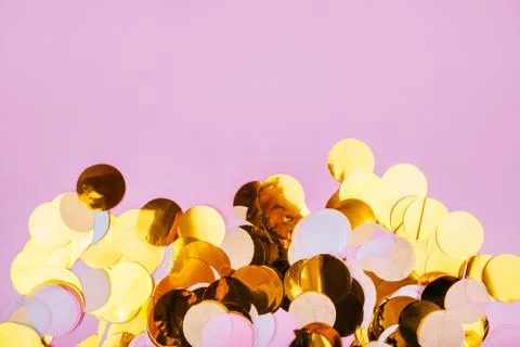 Gold confetti background Stock Photos