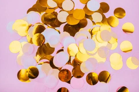 Gold confetti background Stock Photos