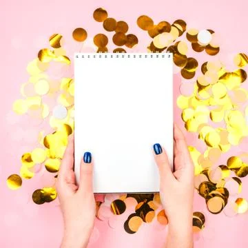 Gold confetti background Stock Photos