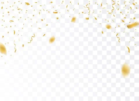 Gold confetti background vector isolated ribbon birthday. Golden confetti party 스톡 일러스트