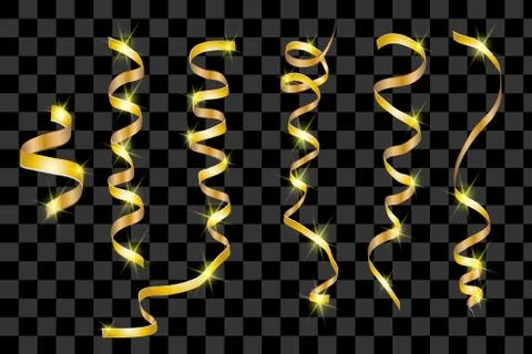 Gold confetti on a black background Stock Illustration