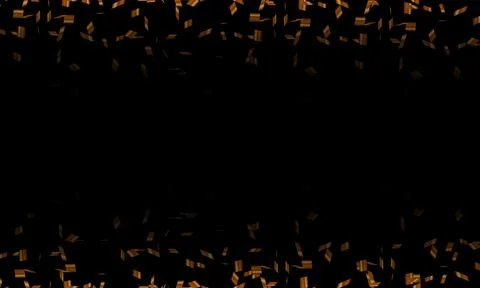 Gold confetti on black background. 스톡 일러스트