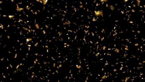 Gold confetti on black Stock Illustration