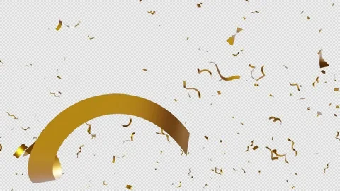Gold Confetti Blast Explosions with Alpha channel Stock Footage 237357439