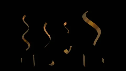 Gold Confetti element isolated on black Loop Video stock 120768152
