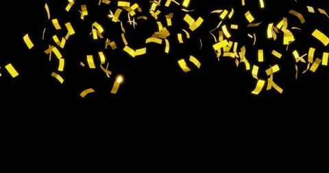 Gold confetti explode for celebration concepts. gold confetti explode for ... Stock Photos