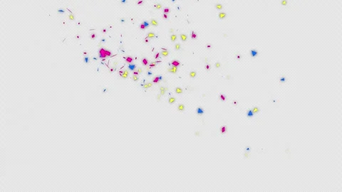 Gold Confetti Explosion Animation on a transparent background. 3D Gold Confetti  Stock Footage 263555893