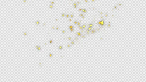 Gold Confetti Explosion Animation on a transparent background. 3D Gold Confetti  Stock Footage 263556065