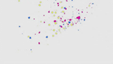 Gold Confetti Explosion Animation on a transparent background. 3D Gold Confetti  Stock Footage 263556071
