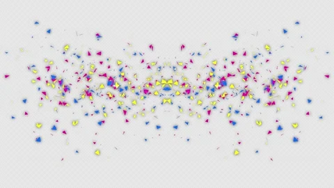 Gold Confetti Explosion Animation on a transparent background. 3D Gold Confetti  Stock Footage 263556492