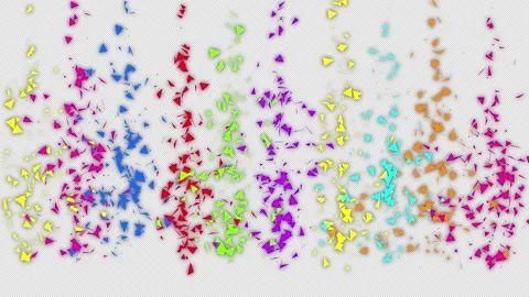 Gold Confetti Explosion Animation on a transparent background. 3D Gold Confetti  Stock Footage 263557071