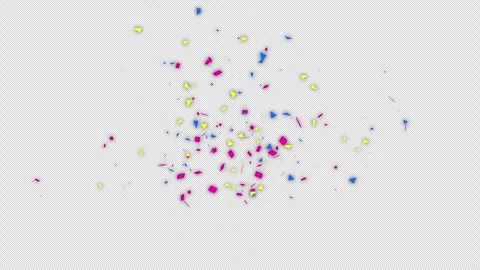 Gold Confetti Explosion Animation on a transparent background. 3D Gold Confetti  Stock Footage 263557258
