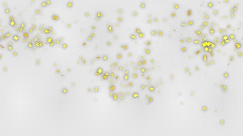 Gold Confetti Explosion Animation on a transparent background. 3D Gold Confetti  Stock Footage 263557701