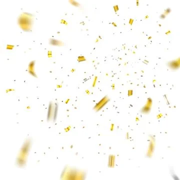 Gold confetti explosion isolated background Stock Illustration