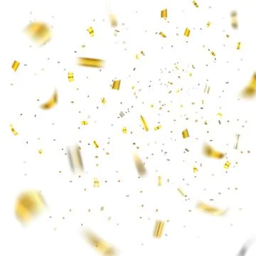 Gold confetti explosion isolated background Stock Illustration