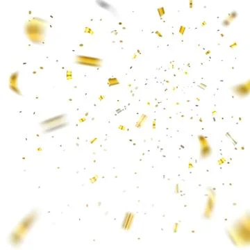 Gold confetti explosion isolated background Stock Illustration