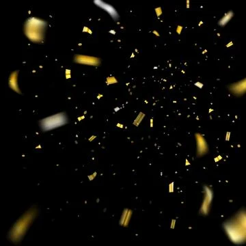 Gold confetti explosion isolated background Stock Illustration