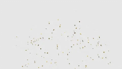 Gold Confetti Explosions on Alpha Matte Channel Stock Footage 278835144
