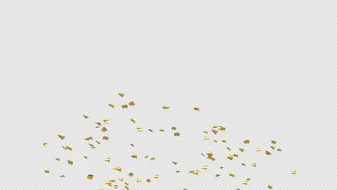 Gold Confetti Explosions on Alpha Matte Channel Stock Footage 278835212
