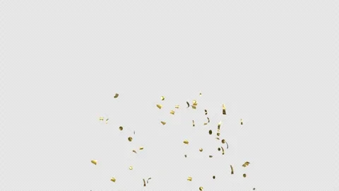Gold Confetti Explosions on Alpha Matte Channel Stock Footage 278835237