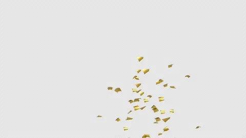 Gold Confetti Explosions on Alpha Matte Channel Stock Footage 278839199