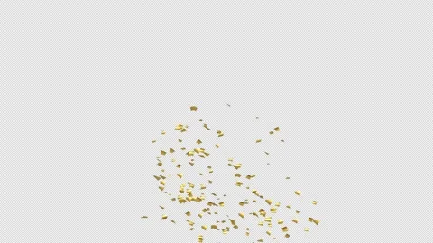 Gold Confetti Explosions on Alpha Matte Channel Stock Footage 278839304