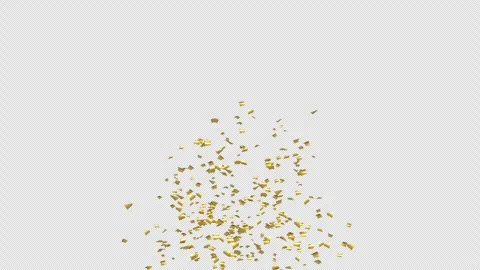 Gold Confetti Explosions on Alpha Matte Channel Stock Footage 278839357