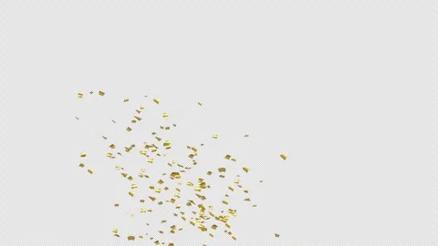 Gold Confetti Explosions on Alpha Matte Channel Stock Footage 278839382