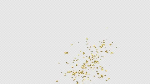 Gold Confetti Explosions on Alpha Matte Channel Stock Footage 278839401