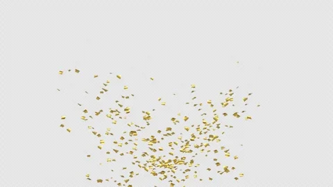Gold Confetti Explosions on Alpha Matte Channel 스톡 동영상 278839420
