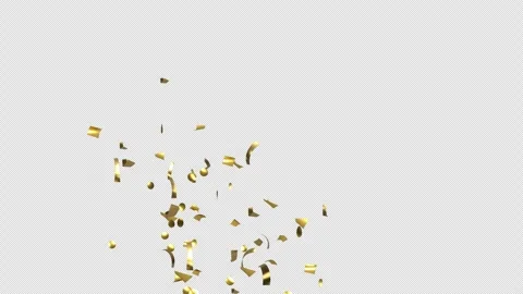 Gold Confetti Explosions on Alpha Matte Channel Stock Footage 278839473