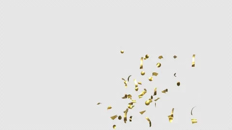 Gold Confetti Explosions on Alpha Matte Channel 스톡 동영상 278839495