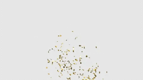 Gold Confetti Explosions on Alpha Matte Channel Stock Footage 278839553