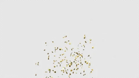 Gold Confetti Explosions on Alpha Matte Channel Stock Footage 278839573