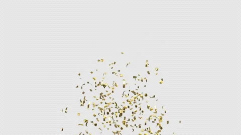 Gold Confetti Explosions on Alpha Matte Channel Stock Footage 278839612