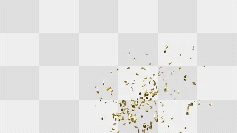 Gold Confetti Explosions on Alpha Matte Channel 스톡 동영상 278839709