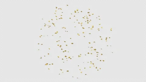 Gold Confetti Explosions on Alpha Matte Channel Stock Footage 279033829