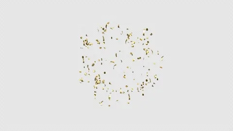 Gold Confetti Explosions on Alpha Matte Channel Stock Footage 279034090