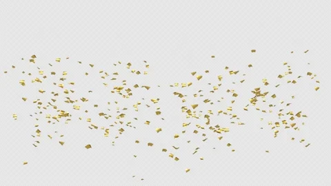 Gold Confetti Explosions on Alpha Matte Channel Stock Footage 279909111