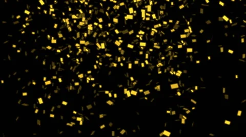 Gold confetti falling with alpha mask Stock Footage 48125807