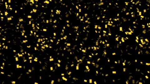 Gold confetti falling with alpha mask Stock Footage 48125809